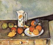 Paul Cezanne table of milk and fruit Germany oil painting artist